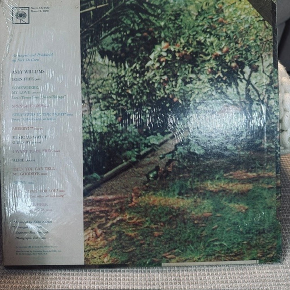 Andy Williams Born Free Vinyl Record LP Columbia CS 9480 Stereo 360 Sound 12" - Picture 5 of 5